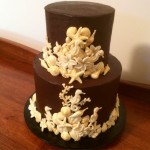 Sea themed Ganache Wedding Cake